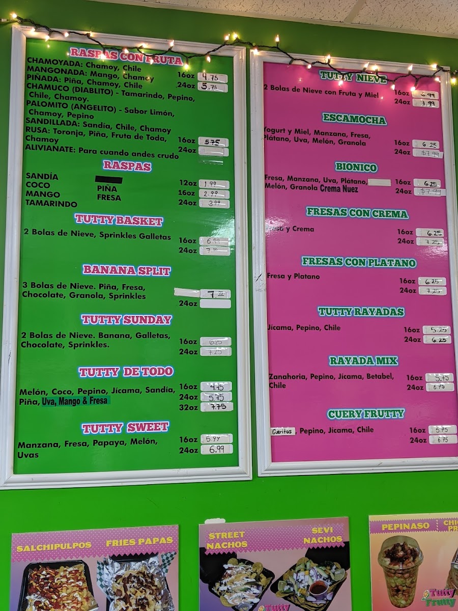 Tutty Frutty Menu - Image 1